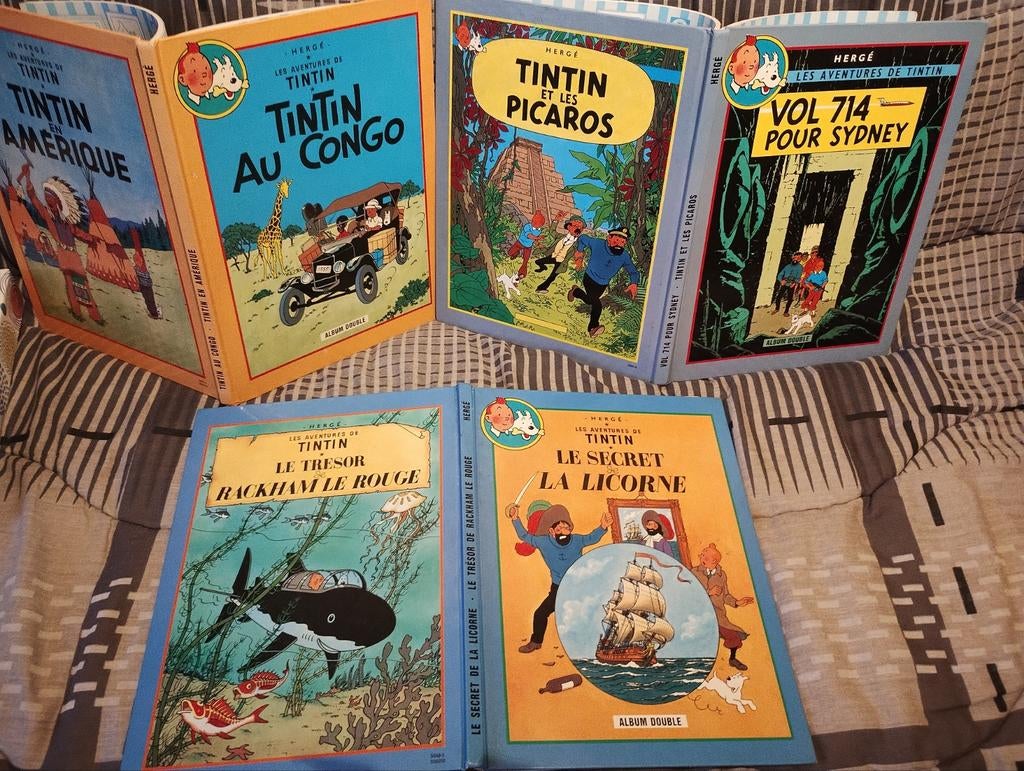 BD Tintin 3 doubles et 2 simples, Enlèvement ou Envoi