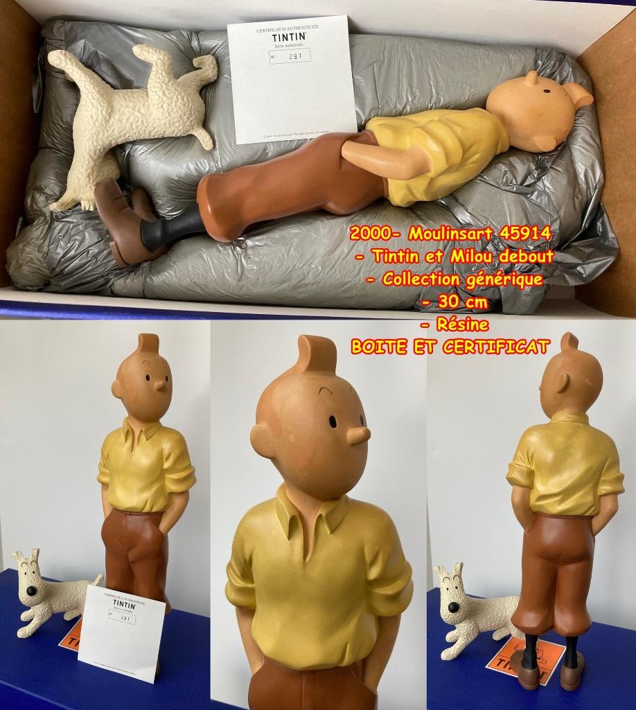 2000- Moulinsart 45914 - Tintin et Milou debout 30 CM, Envoi, Tintin, Comme neuf, Statue ou Figurine