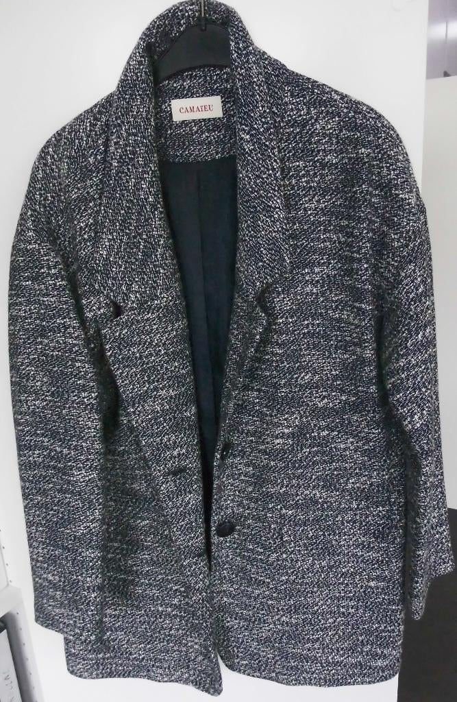 Zeer mooie gespikkelde jas „CAMAIEU” Maat:42, Kleding | Dames, Ophalen of Verzenden, Grijs, Gedragen, Maat 42/44 (L)