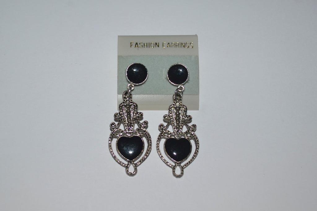 Vintage zwarte oorbellen in Art-Deco stijl, Bijoux, Sacs & Beauté, Boucles d'oreilles, Neuf, Enlèvement ou Envoi, Autres matériaux