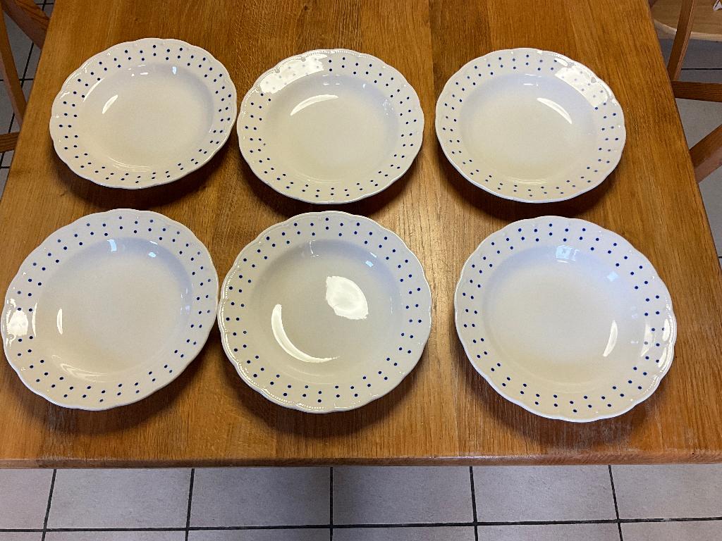6 Boch soepborden (stippen), Enlèvement, Comme neuf