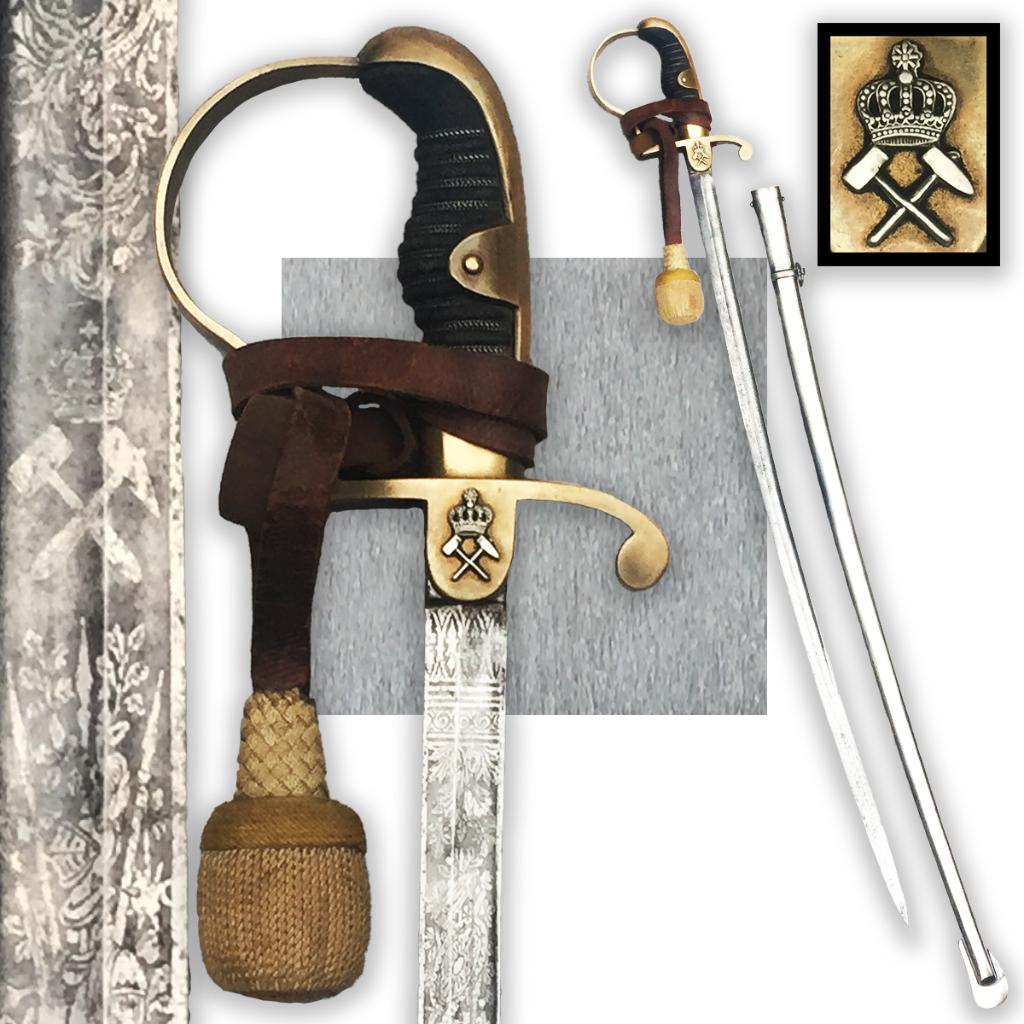 🚨Rare SABRE DES MINES Prussien, LUXE, gravée, ORIGINAL, Envoi, Armée de terre, Épée ou sabre