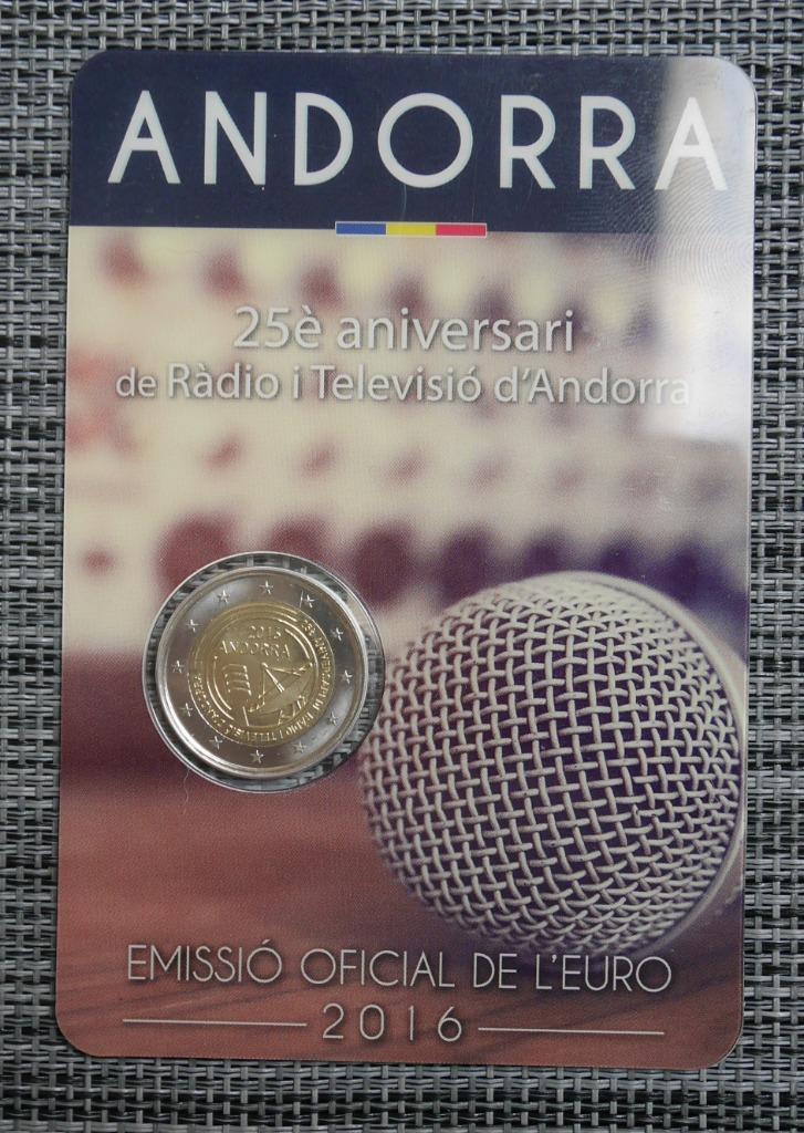2 euro Andorra 2016 BU Radio et Télévision - Andorre, Enlèvement ou Envoi, Autres pays, 2 euros, Série