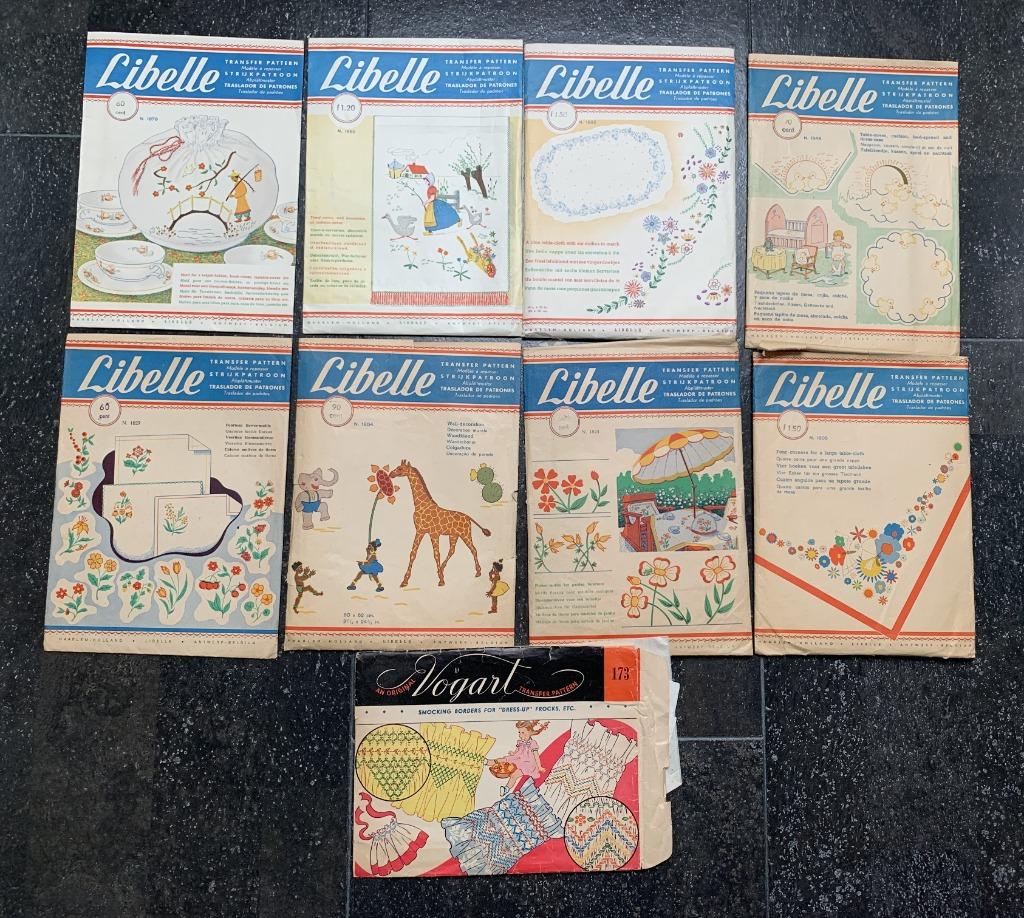 Vintage 8 strijkpatronen Libelle + Vogart Smock, Verzamelen, Ophalen of Verzenden, Zo goed als nieuw, Overige typen