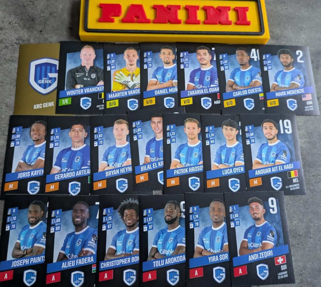 Panini FOOTBALL 2023/24 20 STICKERS RACING GENK VOETBAL, Ophalen of Verzenden, Nieuw