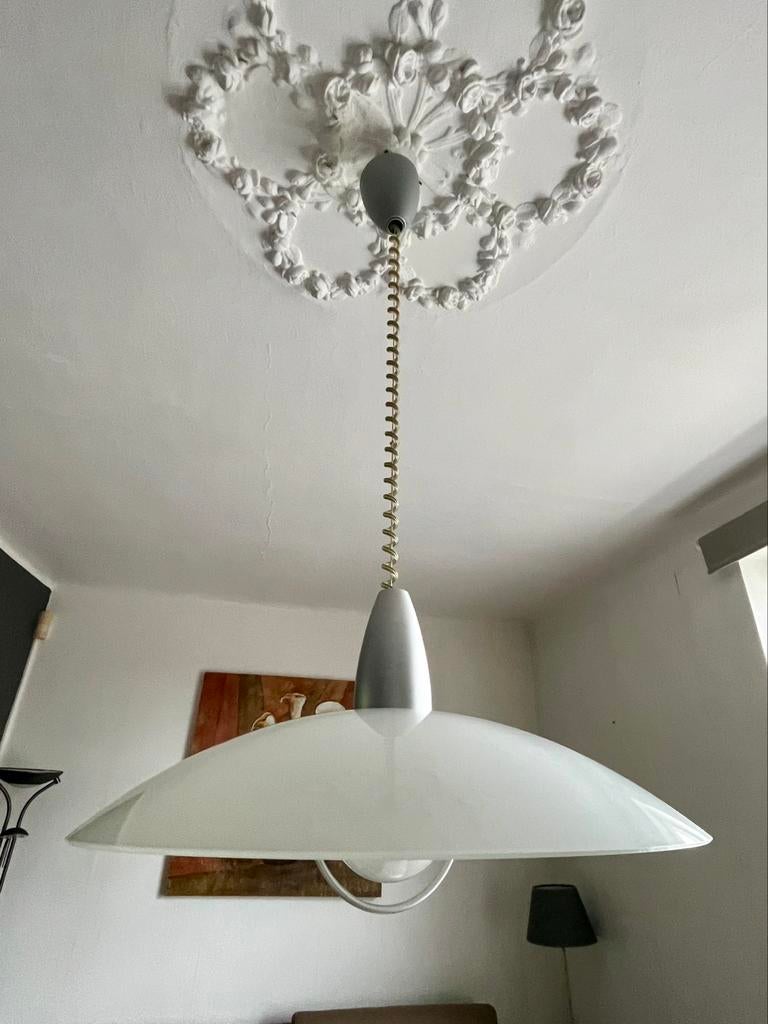 Luminaire en verre blanc, Maison & Meubles, Enlèvement, Comme neuf, Verre
