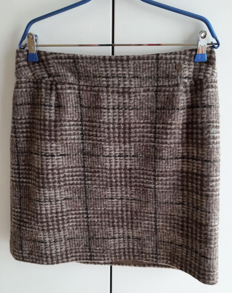 Te koop: Mooie geruite winterrok "Terre Bleue", 40, Bruin, Ophalen of Verzenden, Zo goed als nieuw, Boven de knie