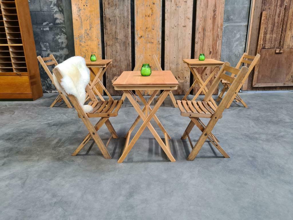 houten retro vintage PLOOITAFELS klaptafels horeca bistro, Huis en Inrichting, Ophalen of Verzenden, Overige houtsoorten