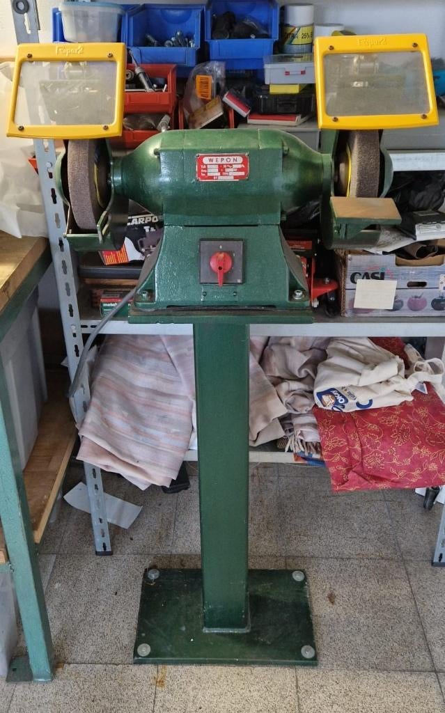 slijpmolen op voet, Ophalen, Gebruikt