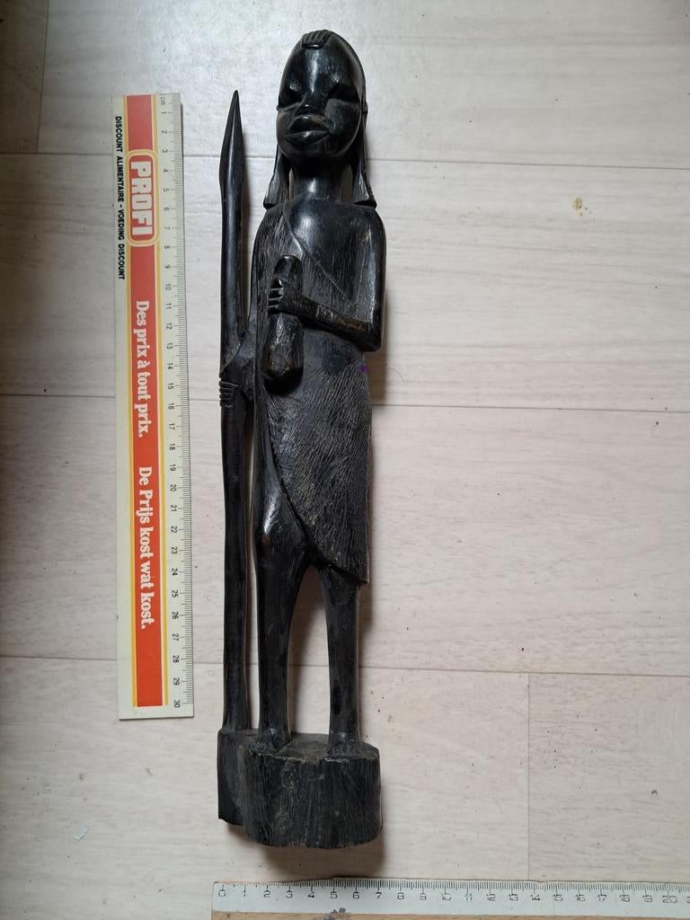 Mooi Afrikaans beeldje in ebbenhout., Antiek en Kunst, Ophalen of Verzenden