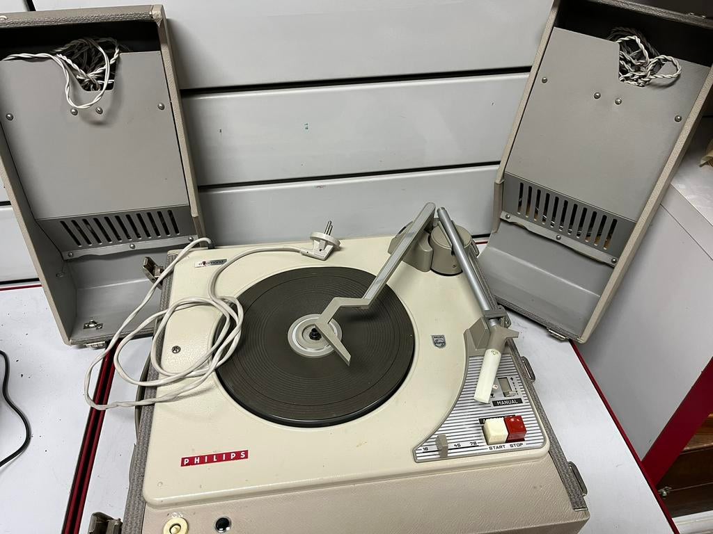 Tourne-disque Vintage Philips Stéréo - Années 70 - valise, Enlèvement, Utilisé, Tourne-disque, Philips