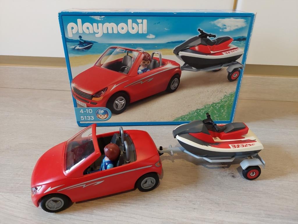 Playmobil set 5133 auto met jetski, Ophalen of Verzenden, Gebruikt, Complete set
