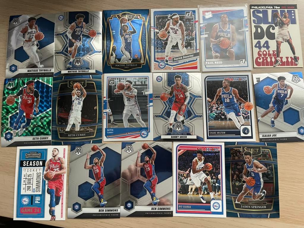 17 Philadelphia 76ers kaarten, Hobby en Vrije tijd, Stickers en Plaatjes, Zo goed als nieuw, Ophalen of Verzenden