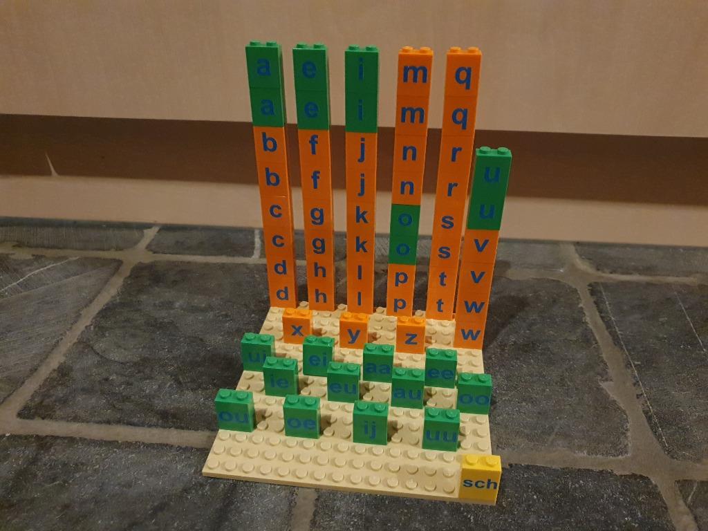 Lego blokjes bedrukt met alfabet  62 stuks, Ophalen of Verzenden, Gebruikt, Losse stenen, Lego