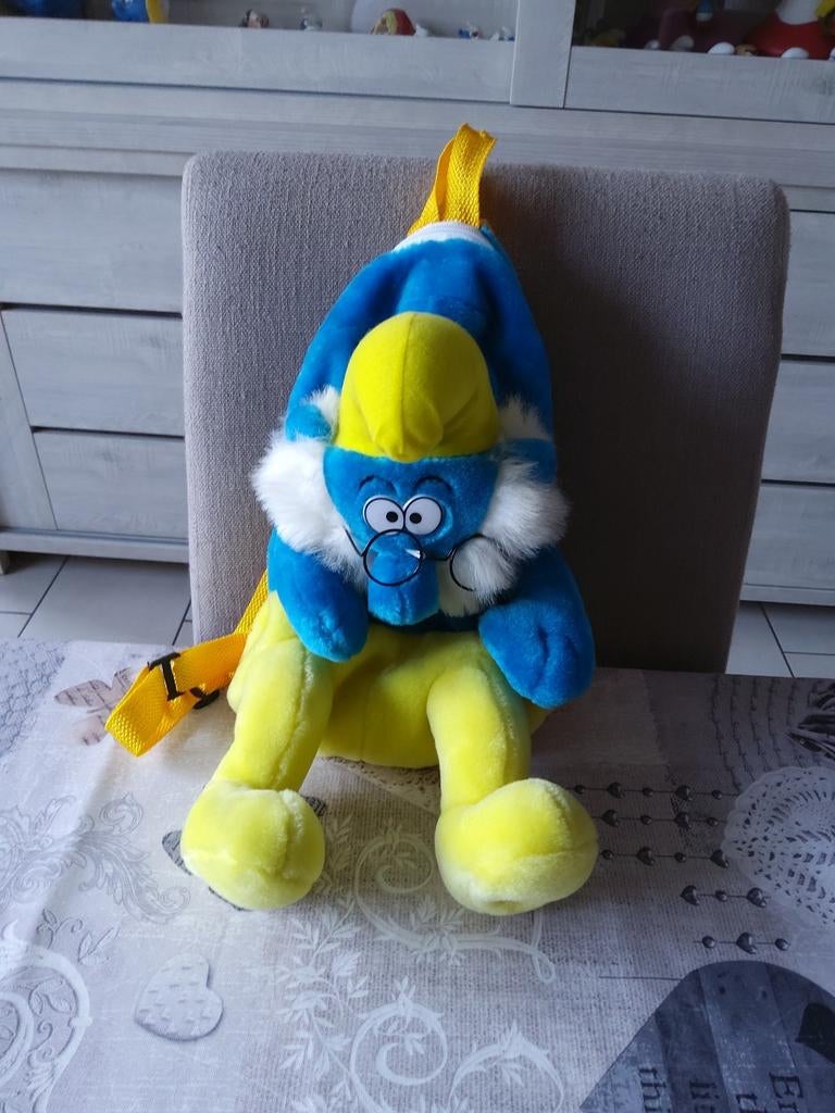 Peluche vieux vieux Schtroumpf sac à dos, Enlèvement ou Envoi, Comme neuf