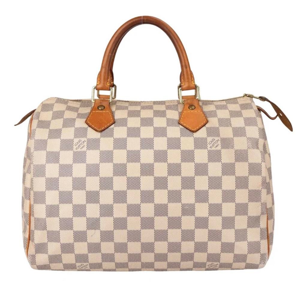 Authentieke Louis Vuitton Speedy 35 Damier Azur, Enlèvement ou Envoi, Neuf, Beige, Sac à main