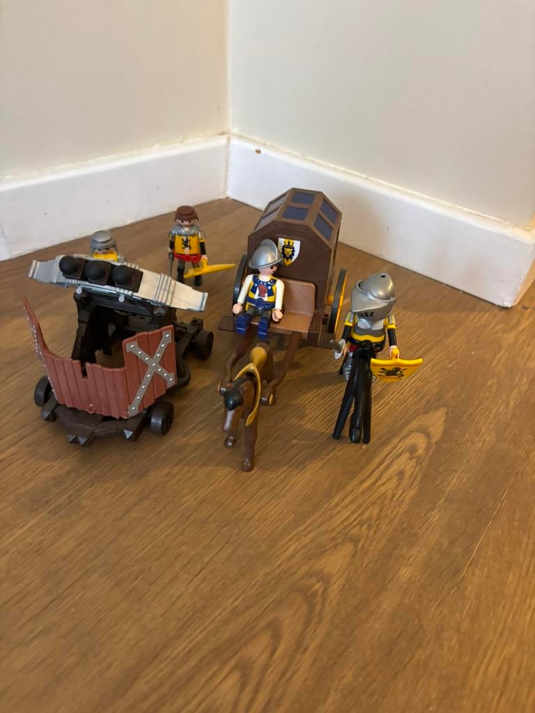Playmobil schatkar en trekkervis, ridders van de leeuw, Ophalen of Verzenden, Zo goed als nieuw