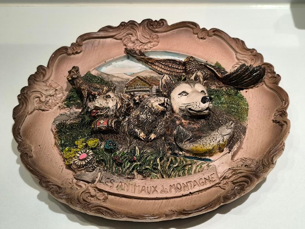 Vintage gipsen reliëfplaquette, Antiek en Kunst, Curiosa en Brocante, Ophalen of Verzenden