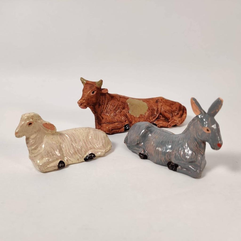Personnages de Noël Figurines bibliques Os-âne-Mouton en rés, Enlèvement ou Envoi
