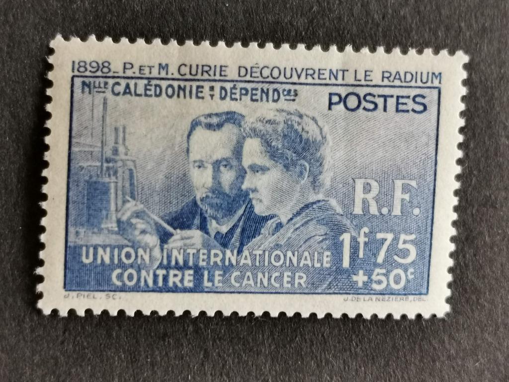 Nieuw Caledonie 1939 - Pierre en Marie Curie, radium  *, Ophalen of Verzenden, Postfris
