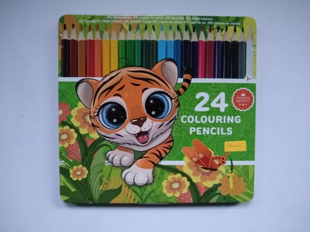 24 crayons de couleur dans boîte, qualité supérieure-NOUVEAU, Enlèvement, Neuf, Crayon ou Feutre