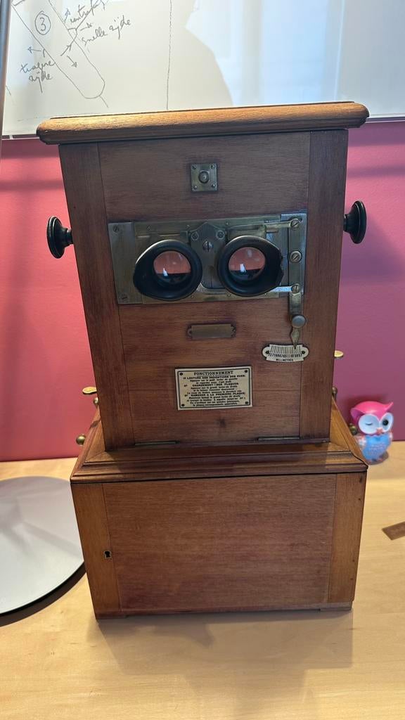 Stereoscoop werkend met 350 stuk glasen, Antiek en Kunst, Antiek | Overige Antiek, Ophalen