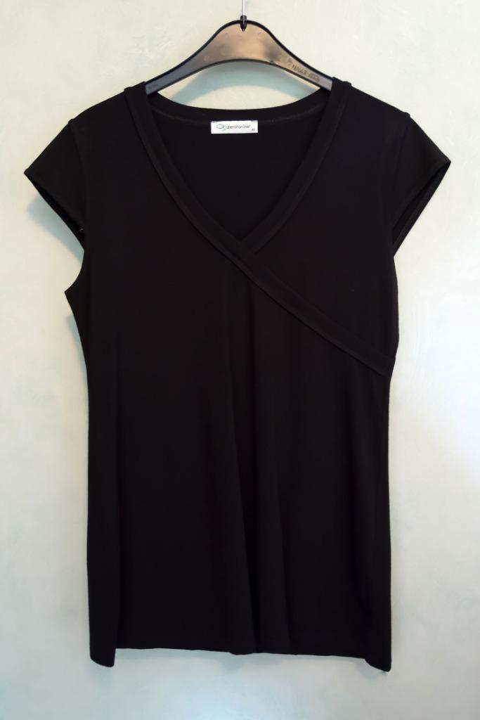 Lange zwarte zwangerschaps T-shirt korte mouwen (Zerotonine), Kleding | Dames, Maat 38/40 (M), Zwart, Gedragen, Zerotonine