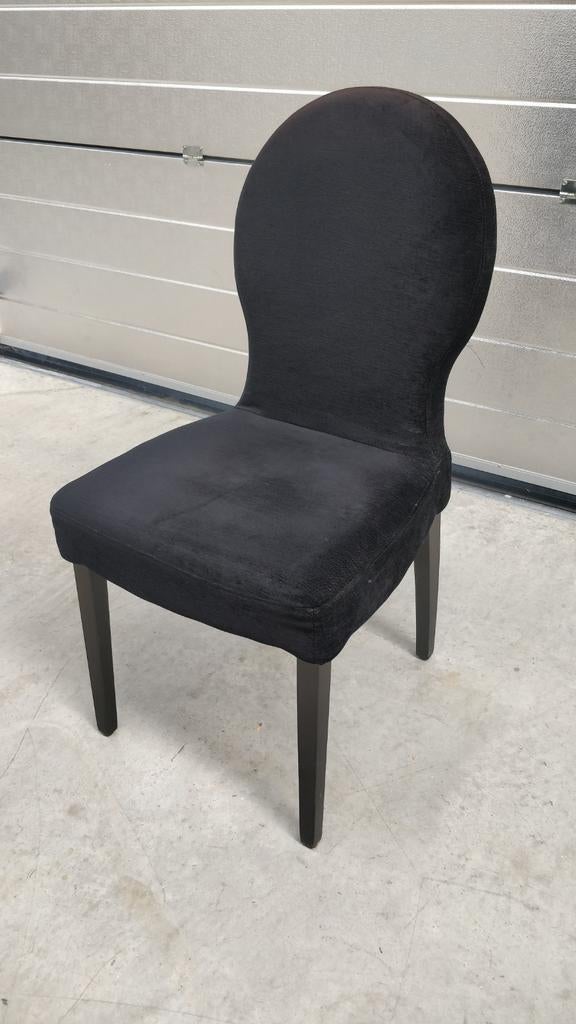 4 mooie zwarte stoffen stoelen!, Huis en Inrichting, Ophalen of Verzenden, Gebruikt, Stof
