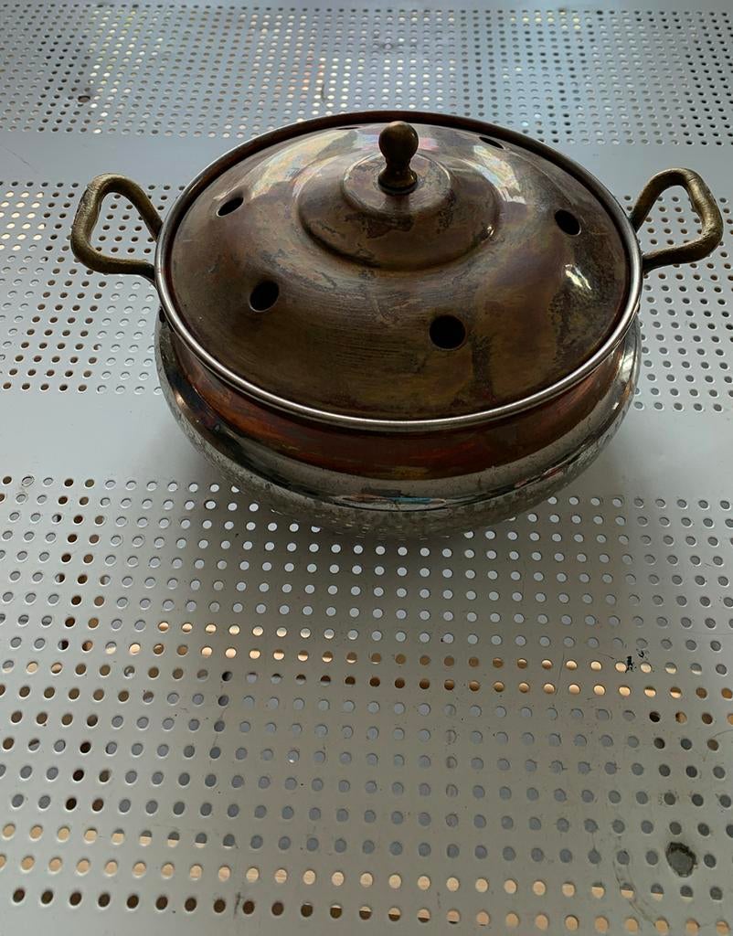 Cuivre rouge antique d18 cm de profondeur 8 cm, Enlèvement ou Envoi, Utilisé