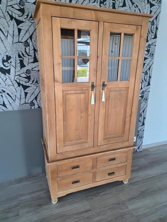 Vitrine kast kibofa grenen, Huis en Inrichting, Ophalen, Gebruikt