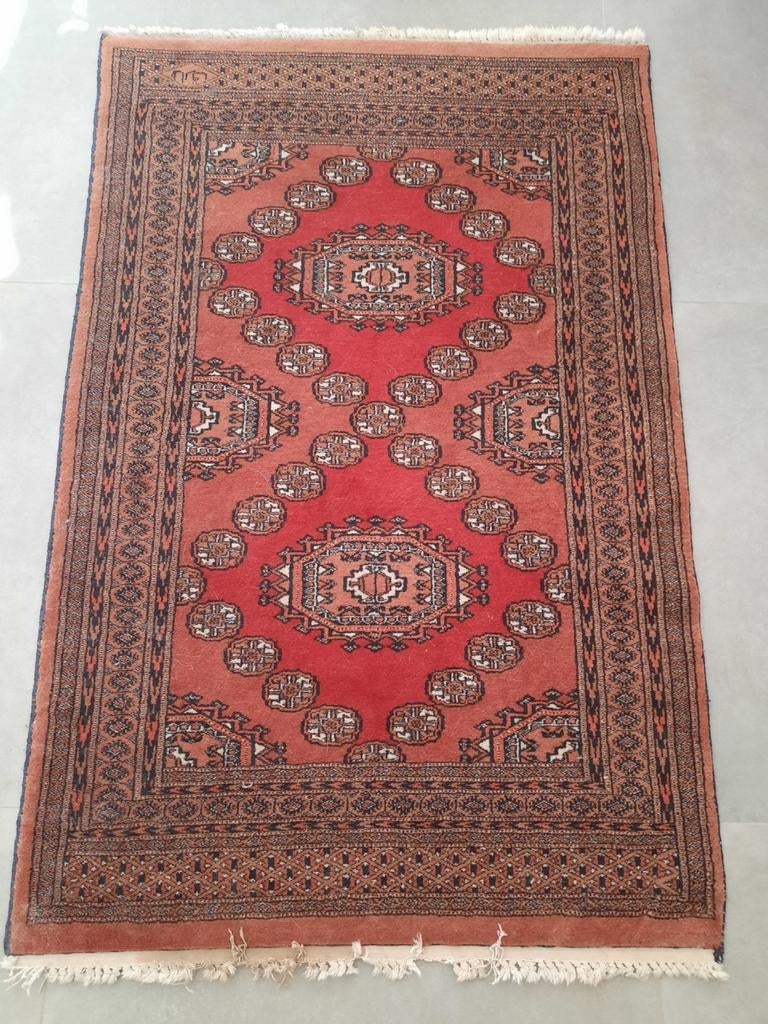 Vintage handgeknoopte tapijt 145x95cm, Antiek en Kunst, Ophalen