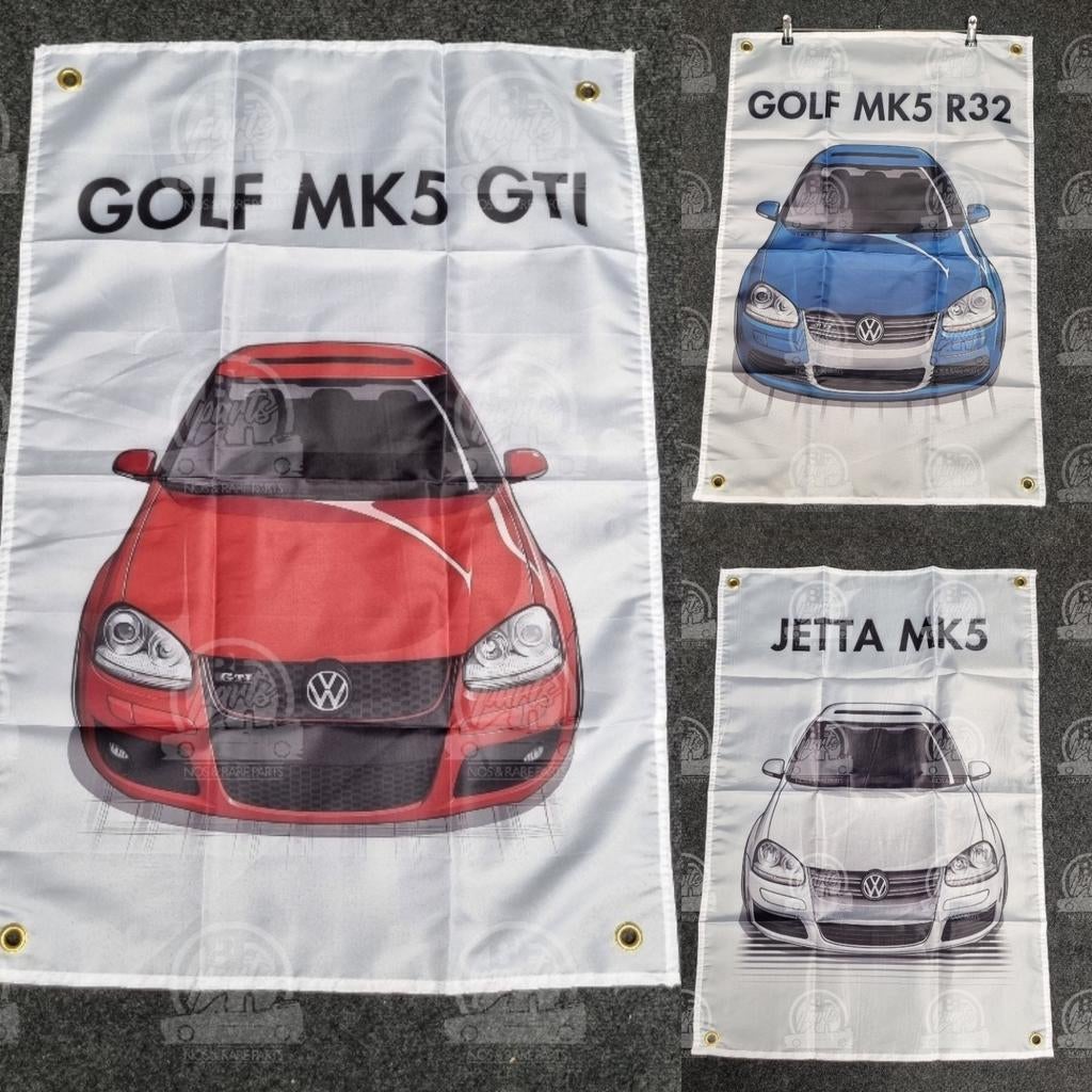 Vlaggen 60x90cm golf 5 jetta mk5 gti r32, Enlèvement ou Envoi