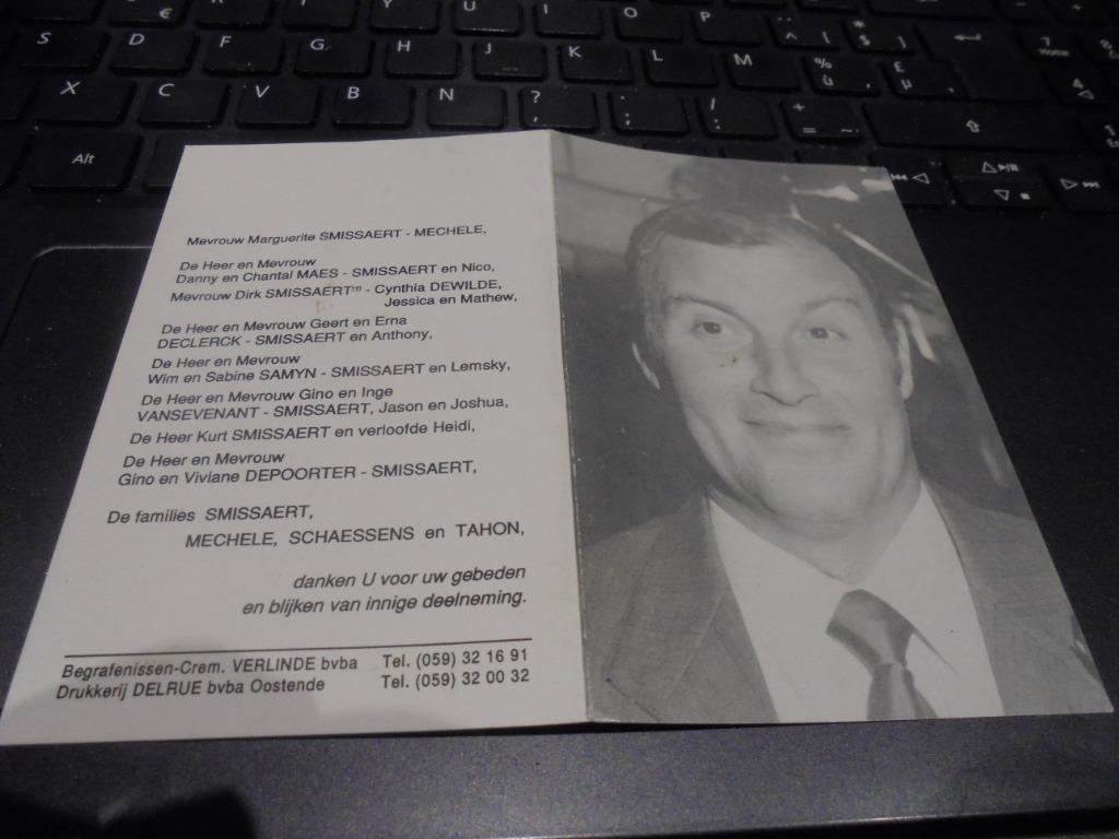 dp Marcel Smissaert, Enlèvement ou Envoi, Image pieuse