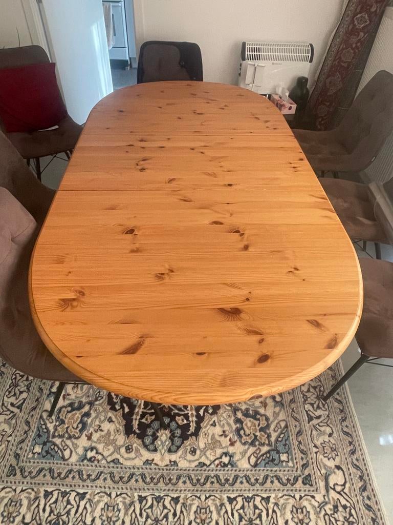 Vintage massieve grenen Eettafel, Huis en Inrichting, Ophalen, 50 tot 100 cm, Zo goed als nieuw, Vijf personen of meer