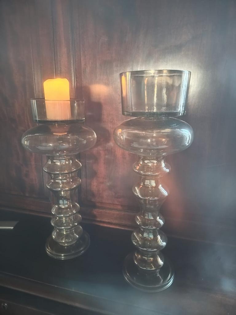 Bougeoirs en verre, Enlèvement, Comme neuf