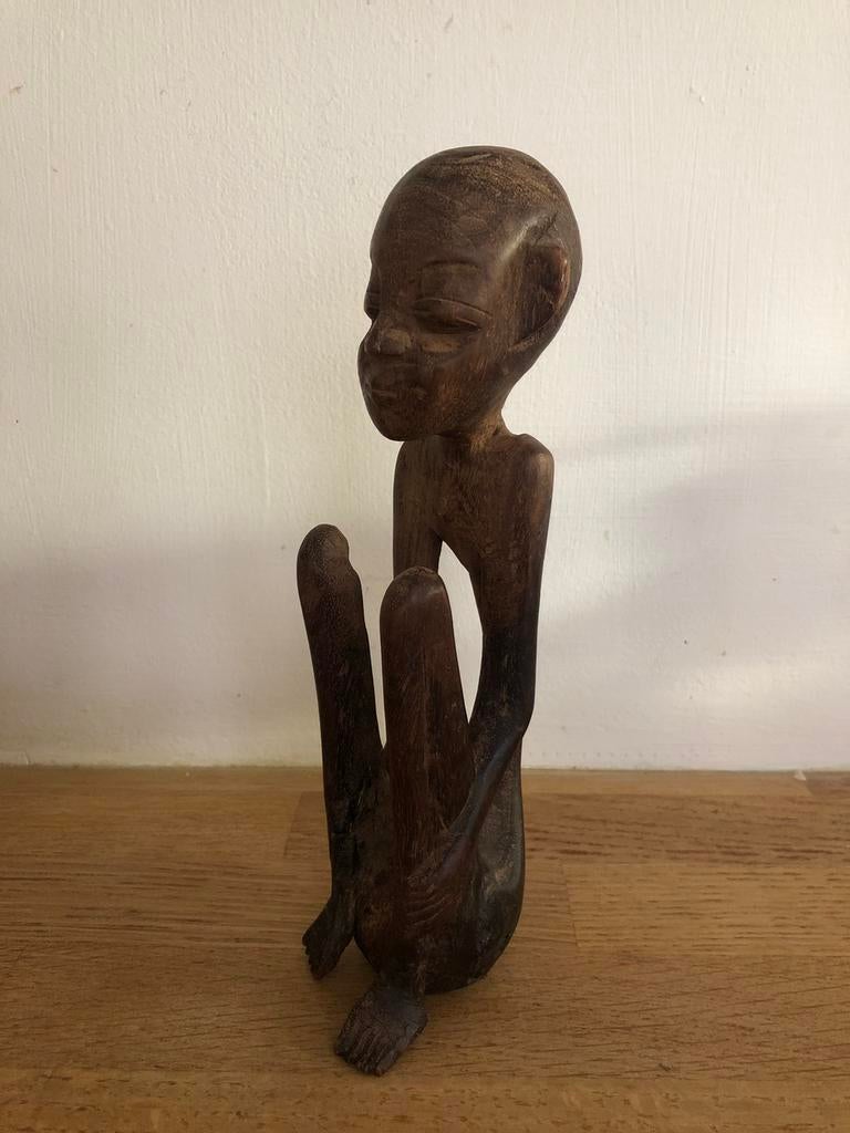 ANTIEK HOUTEN BEELDJE HOUTSNIJWERK RUANDA, Ophalen of Verzenden