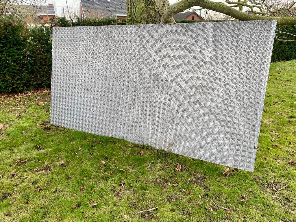 Plaque à carreaux en aluminium 3000x1500x3,5/5, Bricolage & Construction, Métaux, Enlèvement, Utilisé, Aluminium