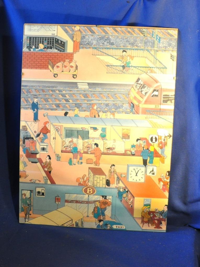 poster en mode bd gare de belgique sous verre (5), Enlèvement ou Envoi, Autres personnages, Utilisé, Image, Affiche ou Autocollant