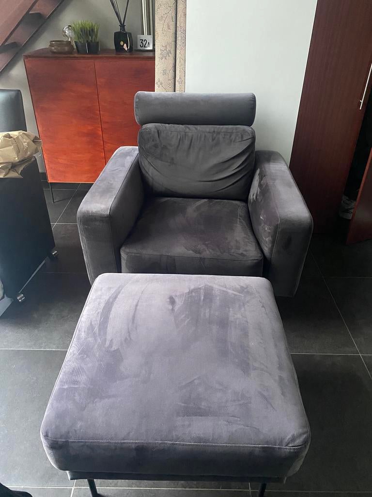 Fauteuil avec repose-pieds, Maison & Meubles, Canapés | Sofas & Chaises Longues, Enlèvement, Utilisé