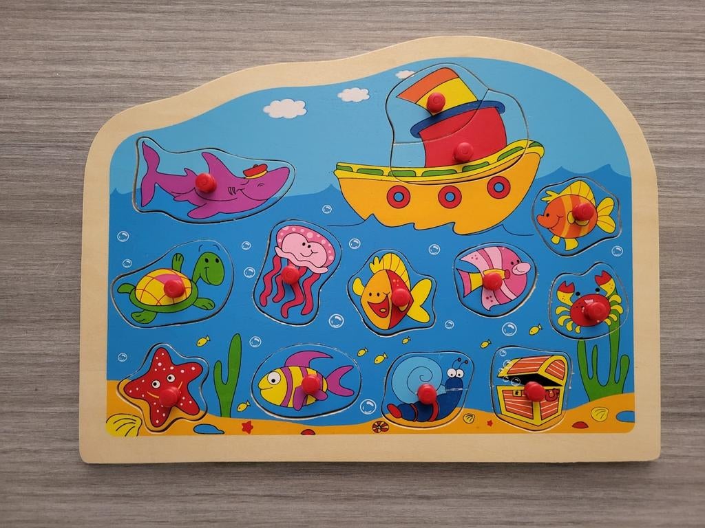 3x houten legpuzzels, Ophalen, Zo goed als nieuw, Van hout