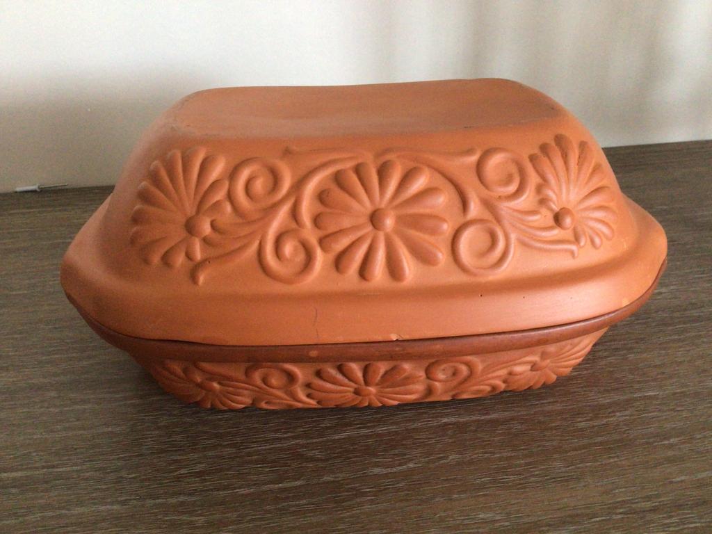 terracotta ovenschaal met deksel., Ophalen, Gebruikt, Overige materialen, Overige typen