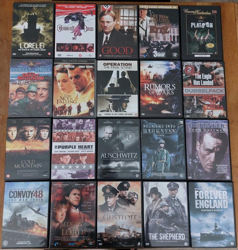 DVD - OORLOG FILMS  - SEALED EN GEWOON DVD - LOT 80stuks, À partir de 12 ans, Enlèvement ou Envoi, Comme neuf, Action et Aventure