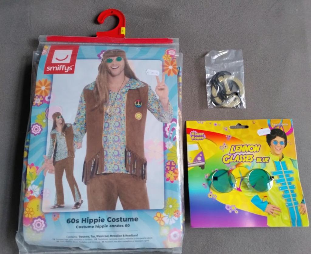 hippie kostuum jaren 60 maat S, Ophalen of Verzenden, Zo goed als nieuw, Maat 46 (S) of kleiner, Smiffys