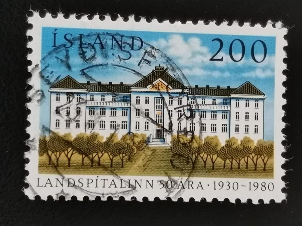 Ijsland 1980 - 50 jaar Nationaal Ziekenhuis, Postzegels en Munten, Postzegels | Europa | Scandinavië, Ophalen of Verzenden, IJsland