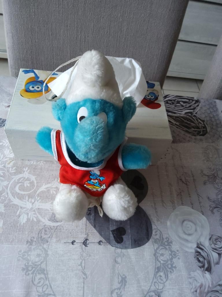 Peluche Schtroumpf Normal, Enlèvement ou Envoi, Utilisé, Poupée, Figurine ou Peluche