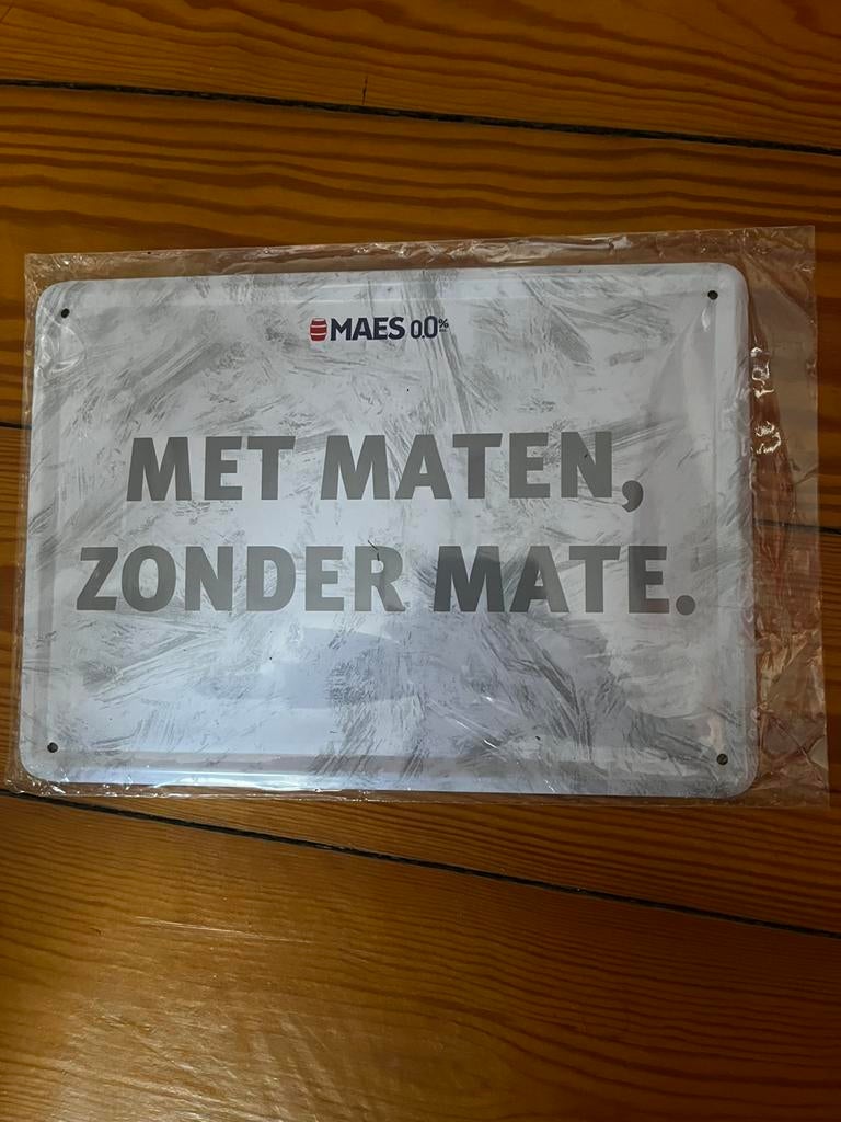 Bordje Maes 0,0% Met maten zonder Mate, Ophalen of Verzenden, Nieuw