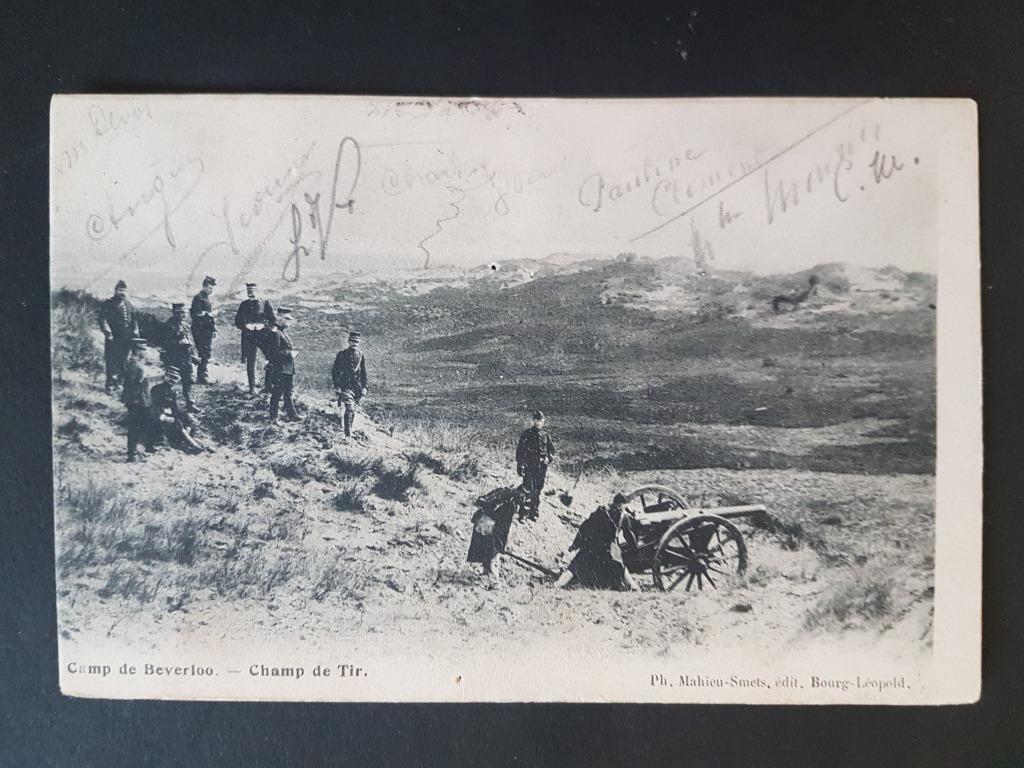 Postkaart Camp de Beverloo Champ de Tir Kanon 1904, Ophalen of Verzenden, Voor 1920, Gelopen, Limburg