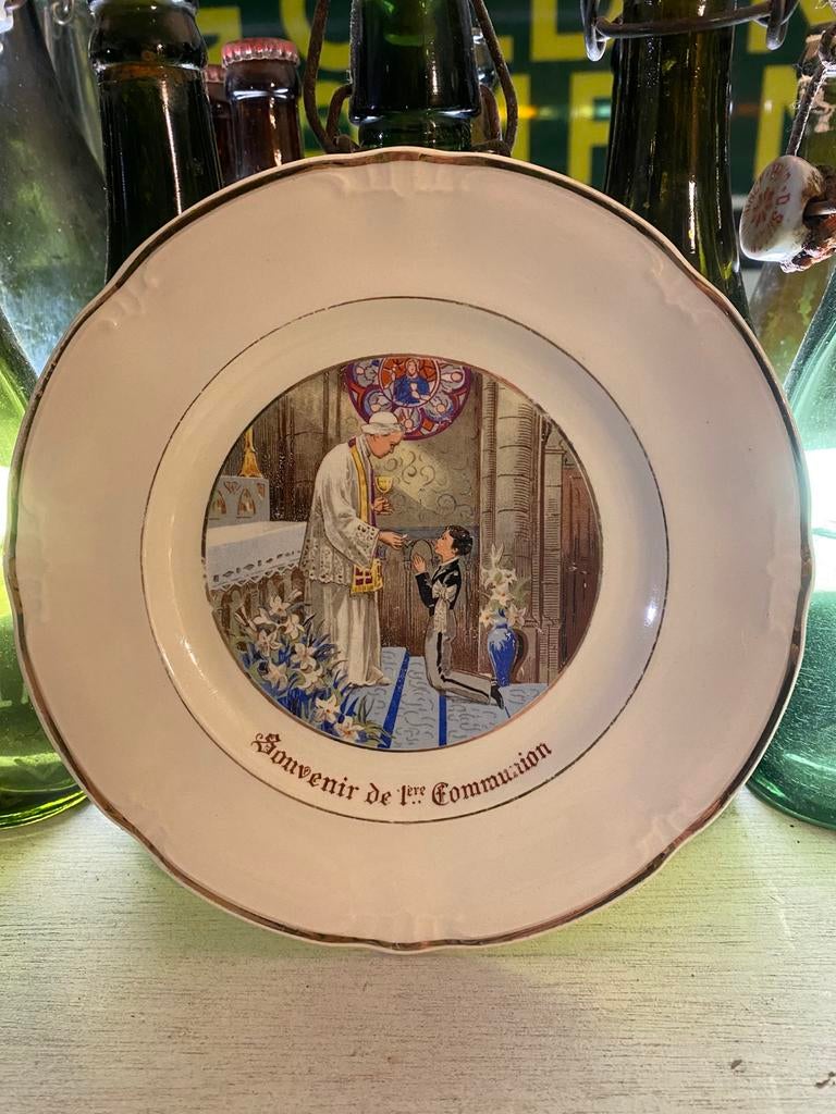Mierbord Boch fabriqué en Belgique, souvenir de 1e communion, Antiquités & Art, Enlèvement