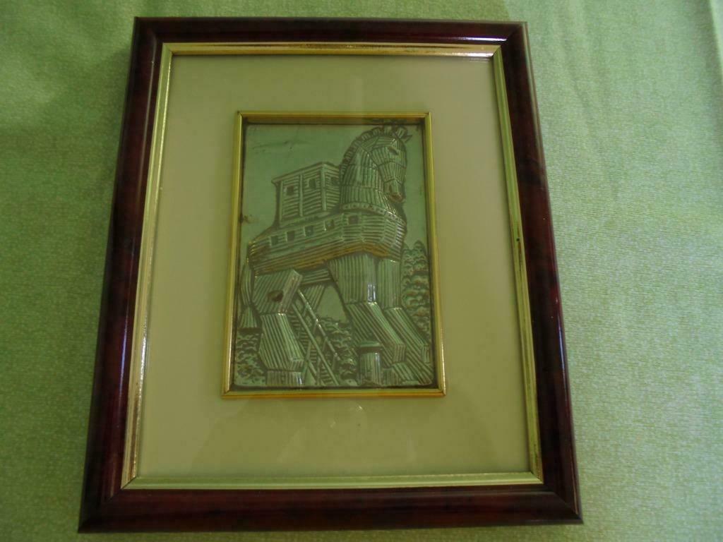 ECHT ZILVER * KUNSTWERK IN KADER "PAARD VAN TROJE" *TOP*, Antiek en Kunst, Kunst | Niet-Westerse kunst, Ophalen