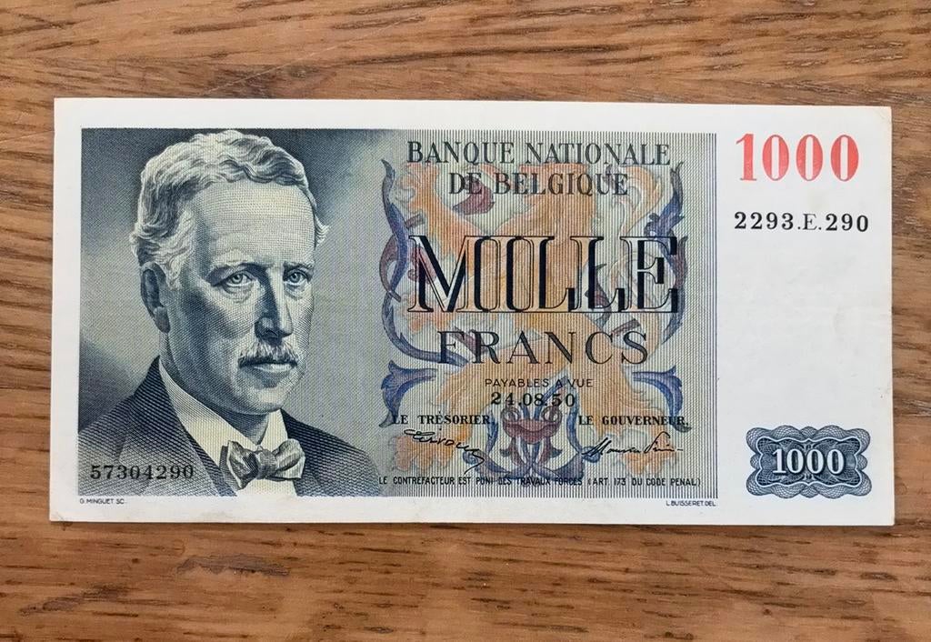 1000 Francs Eeuwfeest 1950! Zeer mooi, Enlèvement ou Envoi